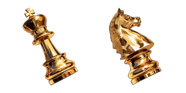 Gold Chess King and Knight Cursor