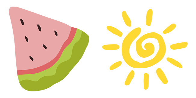 Summer Aesthetic Watermelon & Sun Cursor