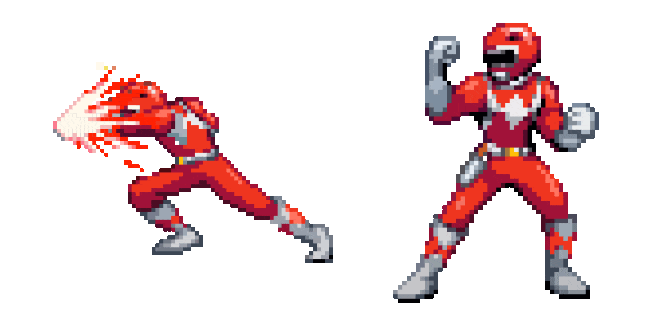 Power Rangers Red Pixel Animated Cursor