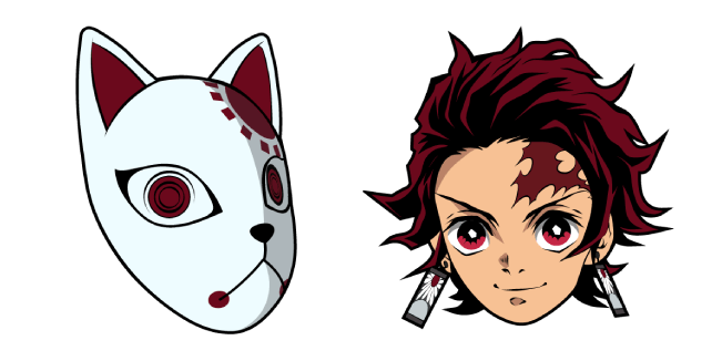 Demon Slayer Tanjiro Kamado & Fox Mask Cursor