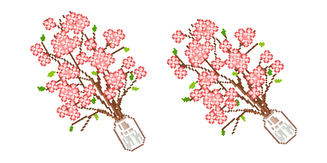 Sakura in Vase Pixel Animated Cursor