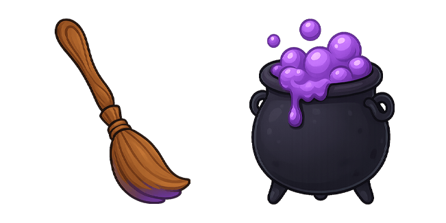 Witch Broom & Magic Cauldron Cursor