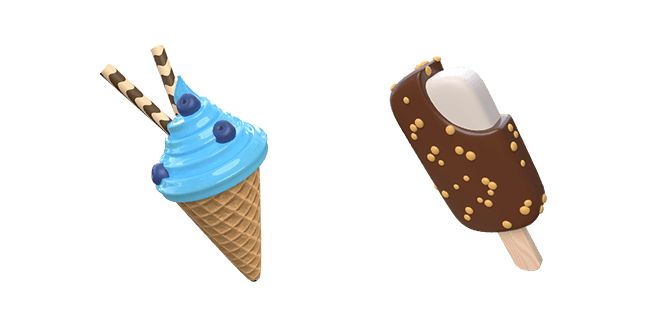 Bubble Gum Ice Cream & Ice Cream Lolly 3D Cursor