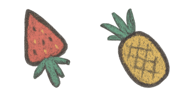 Strawberry & Pineapple Asphalt Painting Cursor