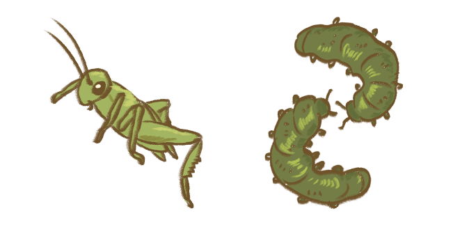 Fairycore Aesthetic Grasshopper & Caterpillars Cursor