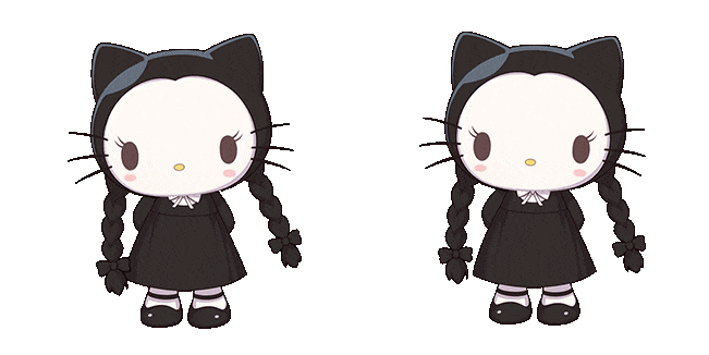 Hello Kitty x Wednesday Addams Animated Cursor