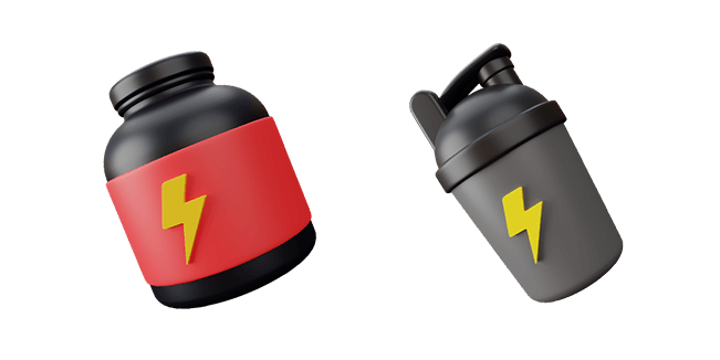 Whey Protein & Protein Shake Bottle 3D Cursor