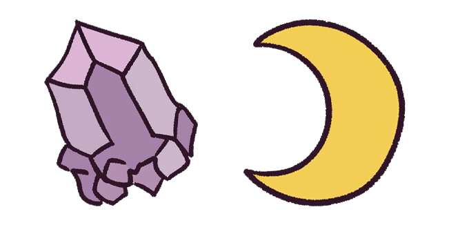 Purple Crystal & Crescent Moon Cursor