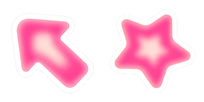 Aesthetic Pink Aura Arrow & Star Animated Cursor