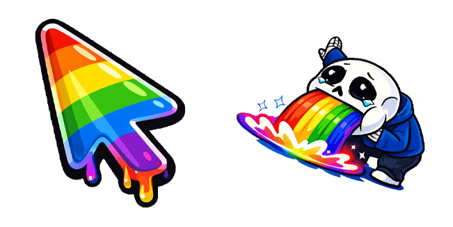 Undertale Sans Rainbow Vomit & Arrow Cursor