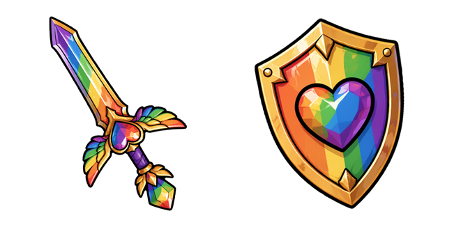 Rainbow Pride Sword & Shield Cursor