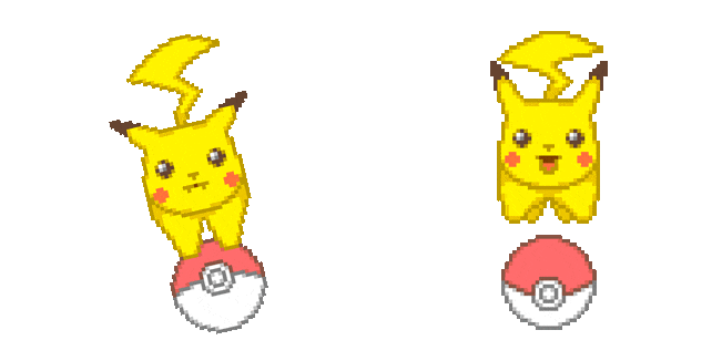 Pokemon Pikachu on Pokeball Pixel Animated Cursor