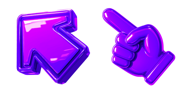 Neon Purple Arrow & Hand 3D Cursor