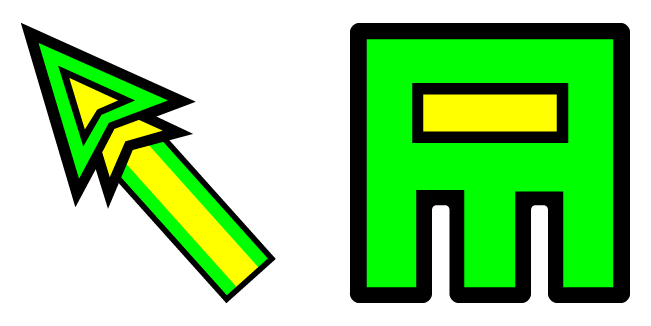 Geometry Dash Wave 2 & Cube 9 Cursor