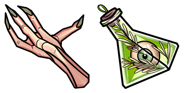 Halloween Chicken Foot & Eye Potion Cursor