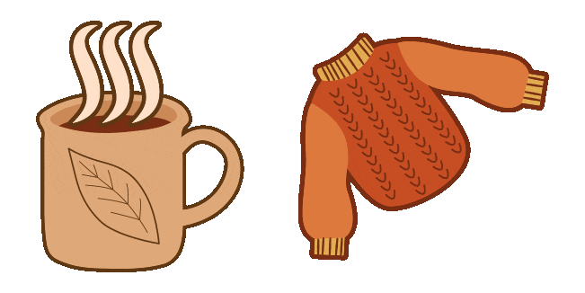 Fall Aesthetic Tea & Sweater Animated Cursor