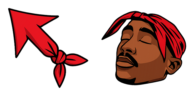 2Pac Shakur & Red Bandana Arrow Cursor