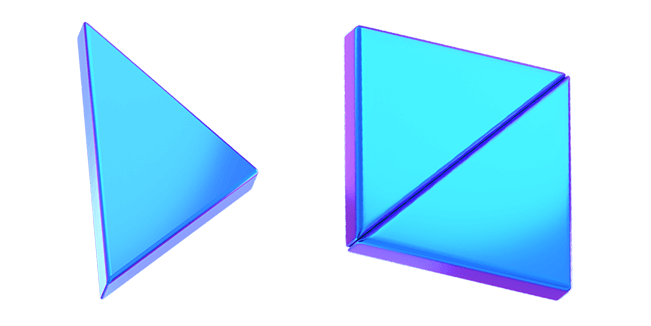 Blue Triangle & Square 3D Cursor