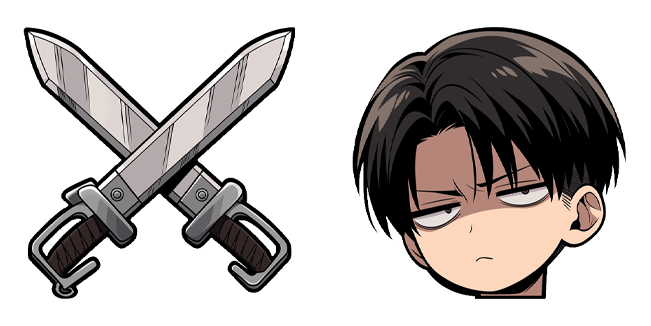 Attack on Titan Levi Ackerman Serious Face & Blades Cursor