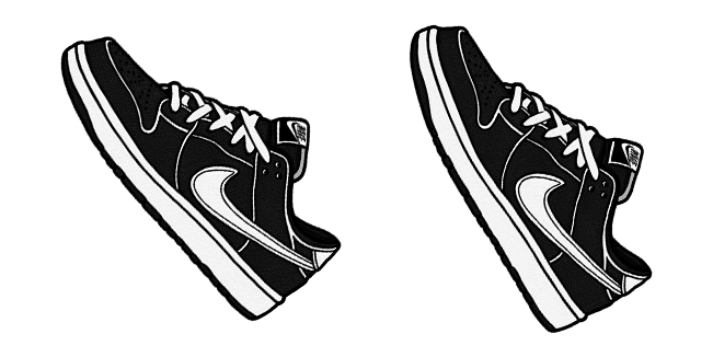 Black & White Nike Dunk Low Cursor