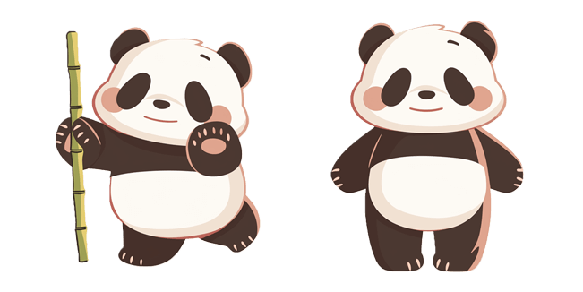 Cute Panda with Bamboo Cursor