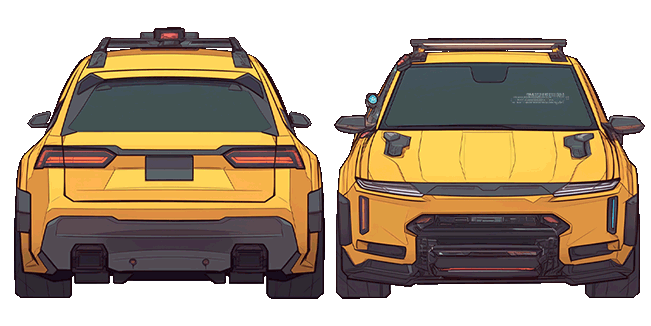 Cyberpunk 2077 Yellow Taxi Car Animated Cursor