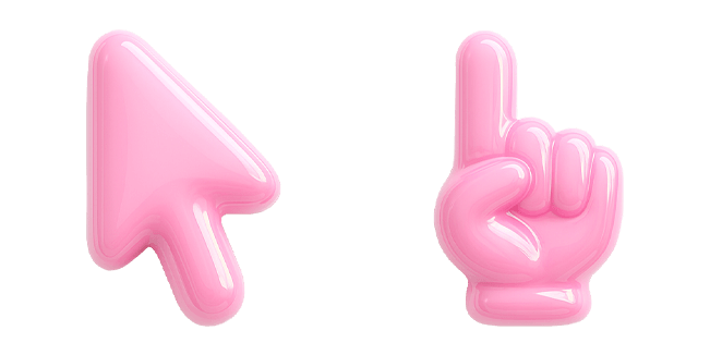 Pink Glossy Arrow & Hand 3D Cursor