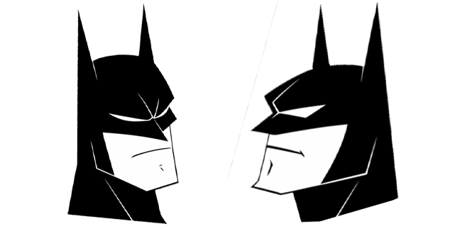 Batman Head Black & White Cursor