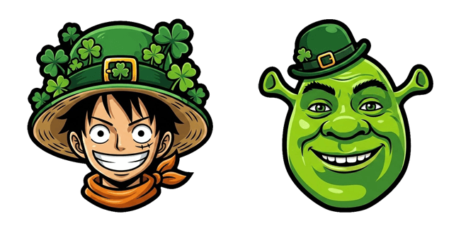 St. Patrick's Day Luffy & Shrek Cursor