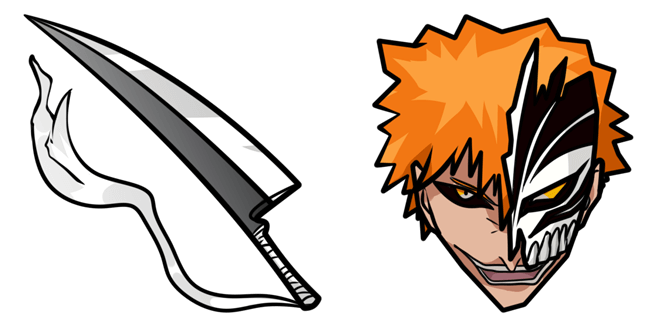 Bleach Ichigo Kurosaki & Zangetsu Sword Cursor