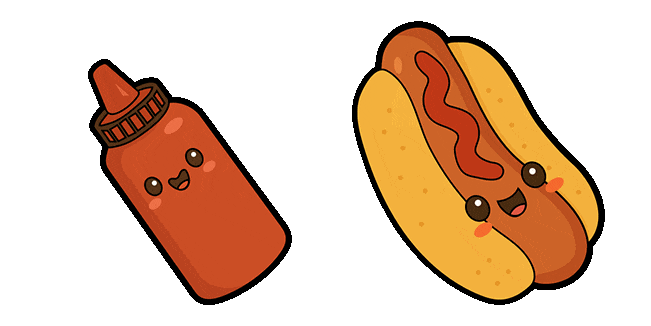 Cute Ketchup Bottle & Hot-dog Animated Cursor
