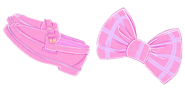 Pink Preppy Loafers & Bow Tie Cursor