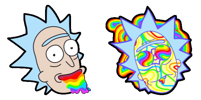 Rick and Morty Rick Sanchez Puking Rainbows Animated Cursor