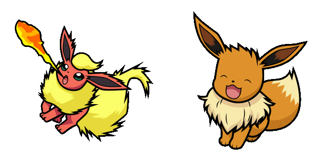 Pokemon Flareon & Eevee Animated Cursor