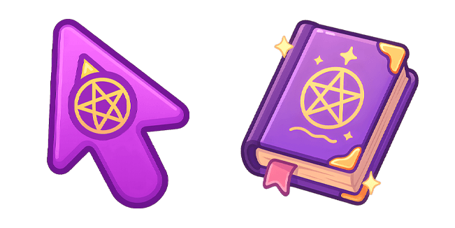 Purple Witch Arrow & Grimoire Halloween Cursor