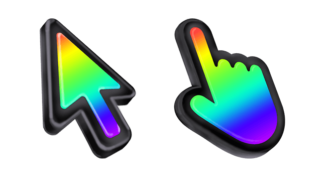 3D Rainbow Black Stroke Mac Cursor