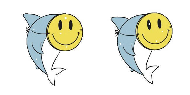 Shark with Smiley Face Mask Animated Cursor
