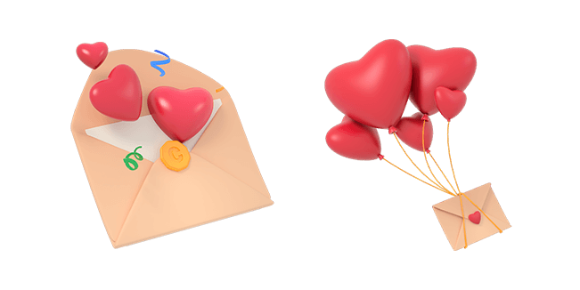 St. Valentine Love Letter 3D Cursor