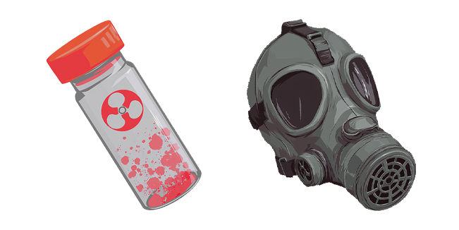 Biohazard Lab Vial & Gas Mask Cursor