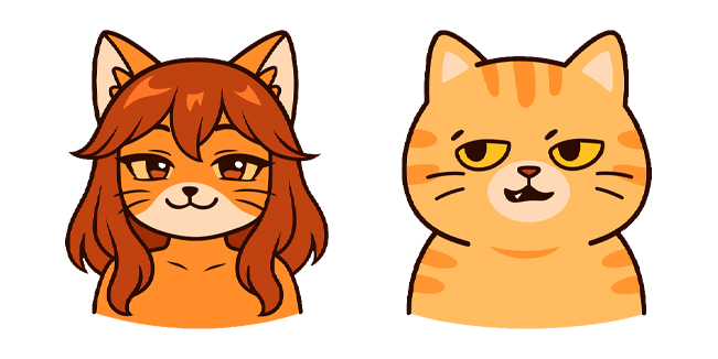 Cute Neko Girl & Sassy Cat Cursor