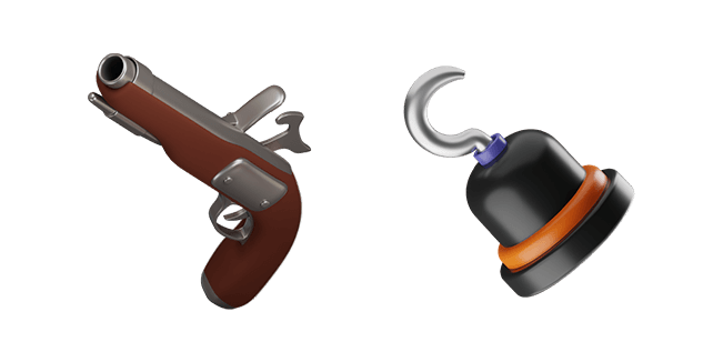 Pirate Flintlock Pistol & Pirate Hook 3D Cursor