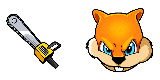 Conker the Squirrel & Chainsaw Animated Cursor