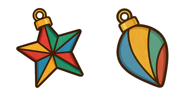 Multicolor Geometric Star & Bauble Cursor