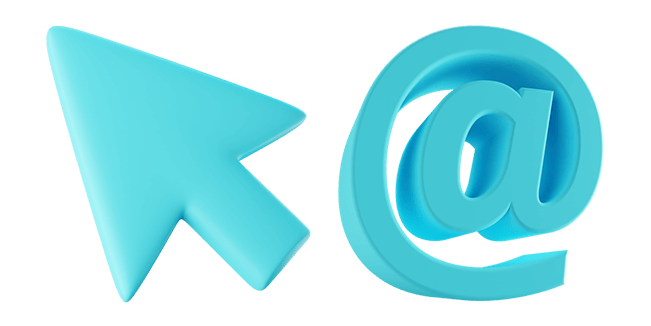 Blue Arrow & At Sign 3D Cursor