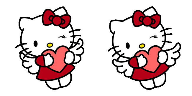 Valentine's Day Hello Kitty with Heart Animated Cursor