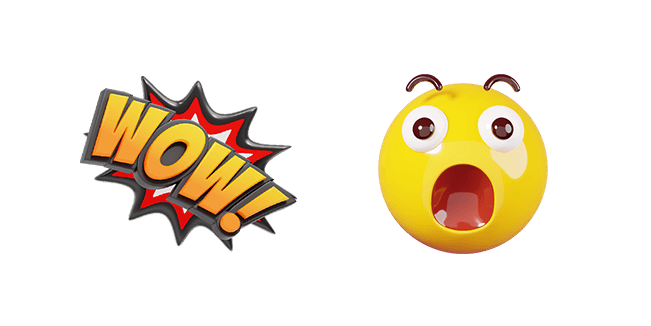 Wow & Surprised Emoji 3D Cursor