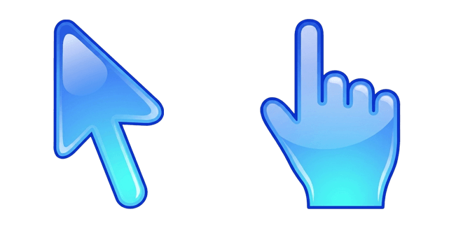 Frutiger Aero Blue Arrow & Hand Cursor