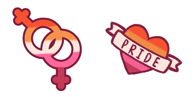 LGBTQIA+ Lesbian Heart & Logo Cursor