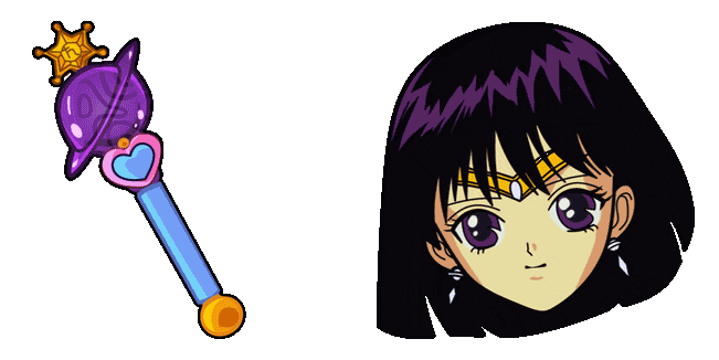 Sailor Moon Sailor Saturn & Lip Rod Animated Cursor
