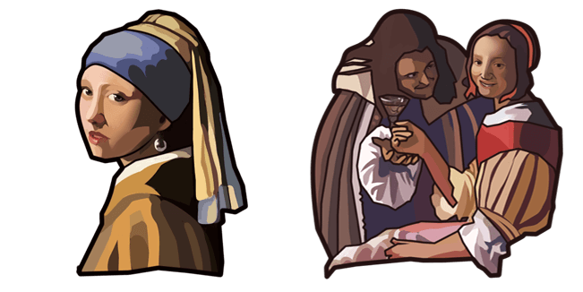 Vermeer Girl with a Pearl & Girl with a Wineglass Cursor